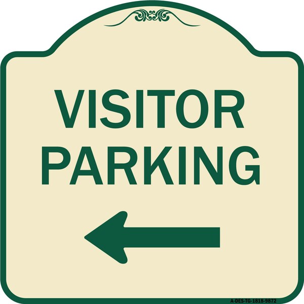 Designer Series-Visitor Parking 1, Tan & Green Heavy-Gauge Aluminum, 18" x 18", TG-1818-9872